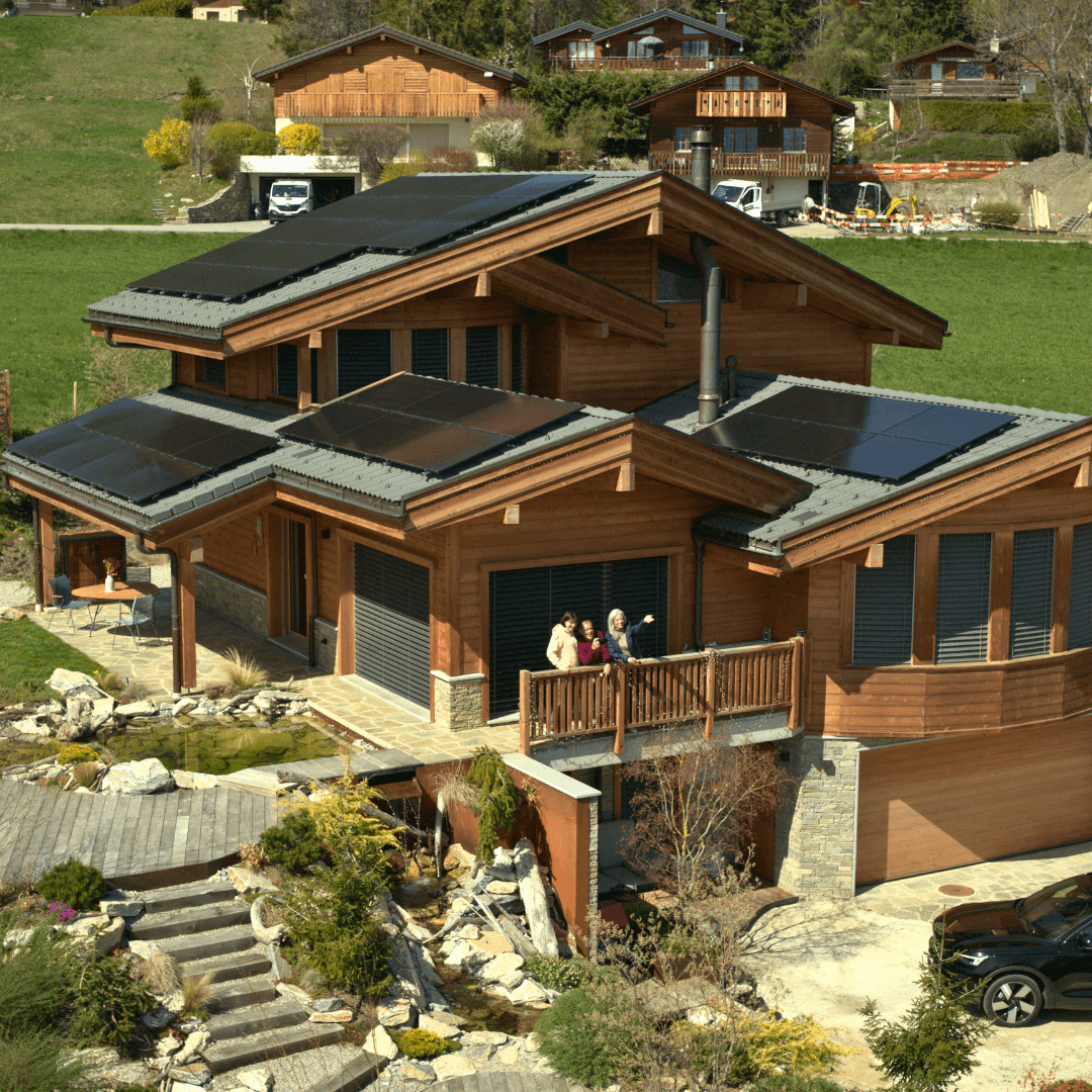 Home with solar panels